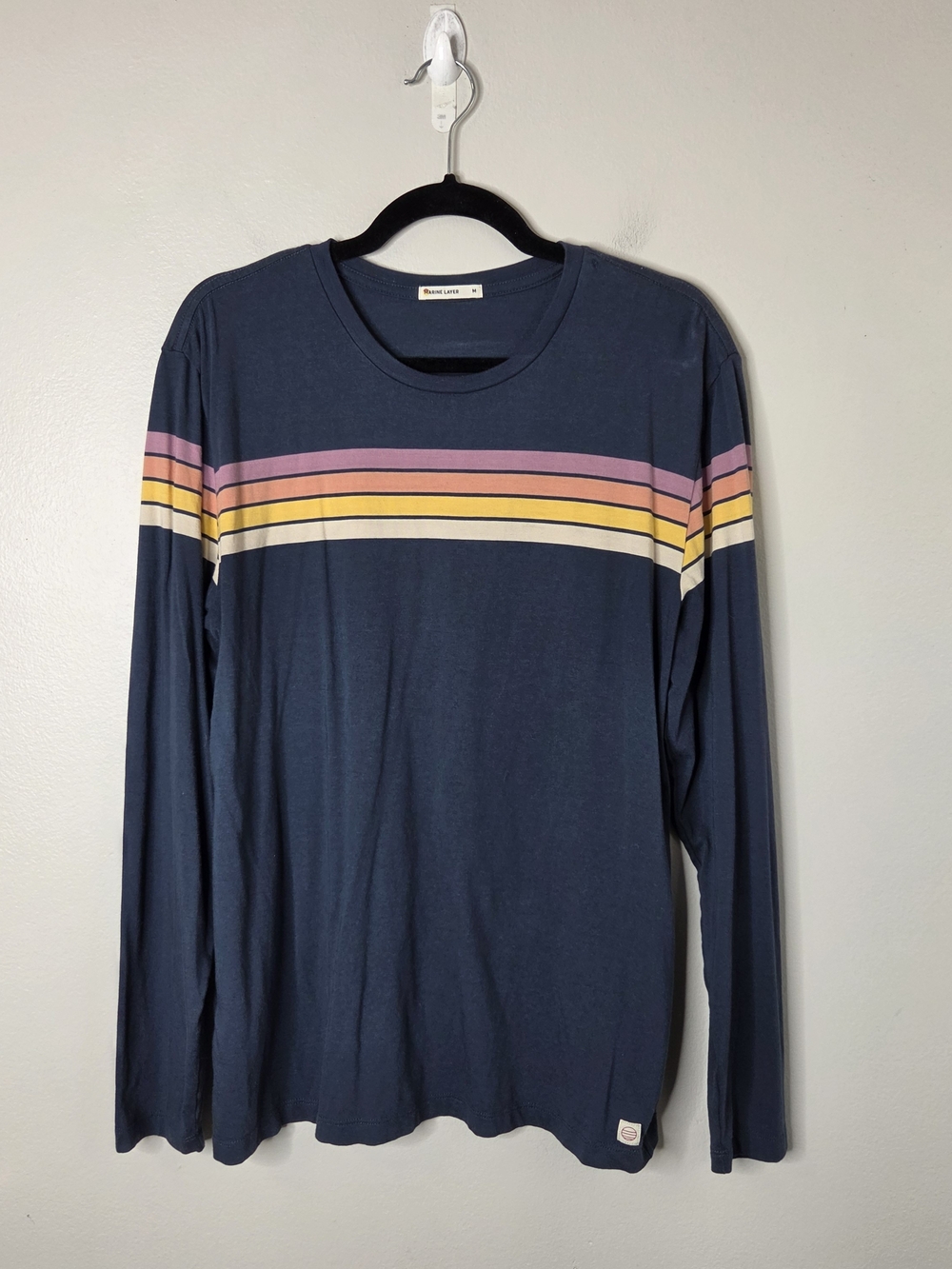 Marine Layer Blue Striped Long Sleeve Tshirt